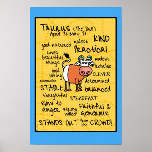 Taurus wordcloud poster