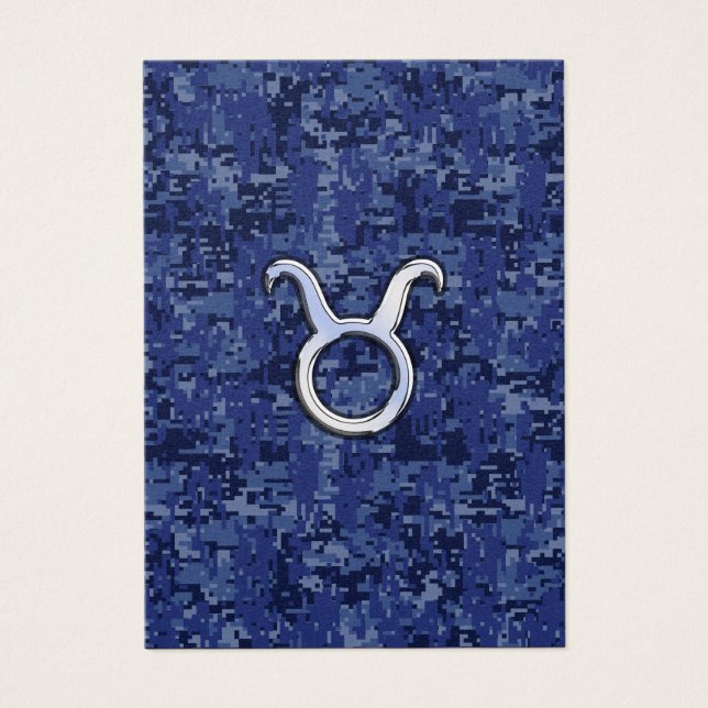 Taurus Zodiac - Sinal na Camuflagem Digital Azul d (Frente)