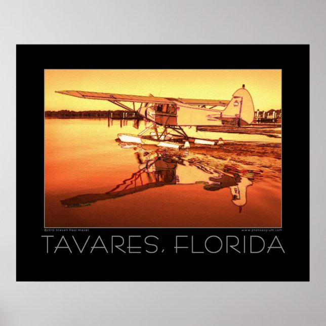 Tavares Florida Fine Art Seaplane Poster (Frente)