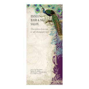 Taxa de negócios Cartão Vintage Peacock Barroco