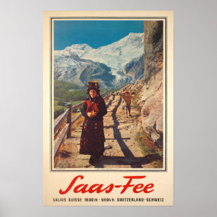 Taxa de Saas, Vancôver, suiça, poster do esqui