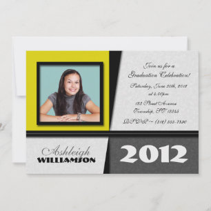 {TBA} Convites para Graduação de Fotos Amarelo e A