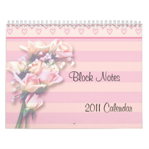 -TBA- Notas de Bloco de Rosas 2011 Calendário