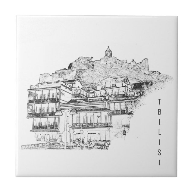 Tbilisi Georgia Street Architecture Sketch (Frente)