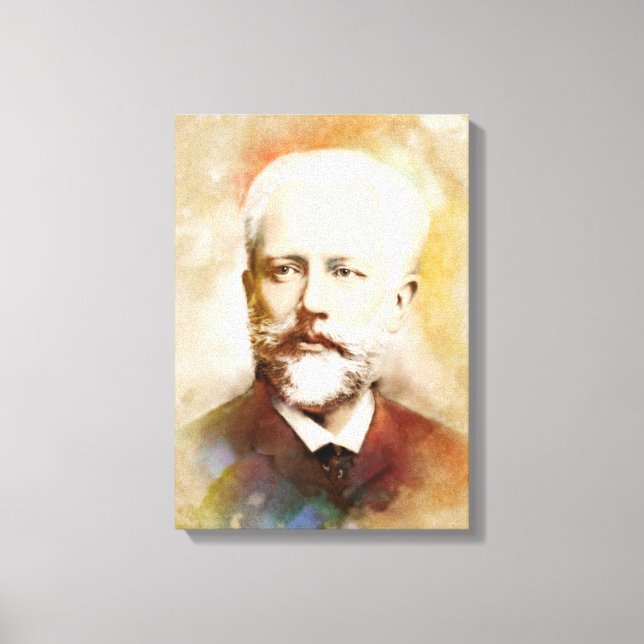 Tchaikovsky na Canvas - Estilo de Aquarela (Frente)