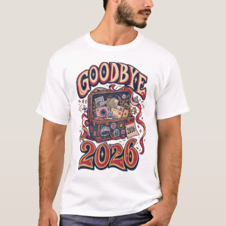 Tchau 2026 Camiseta Retro Vintage | Colorido