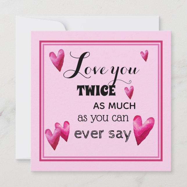 Te Amo Duas Vezes Mais - Corações (Frente)