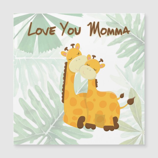 Te Amo Mãe Duas Girafas Dia de as mães Magnet (Frente)