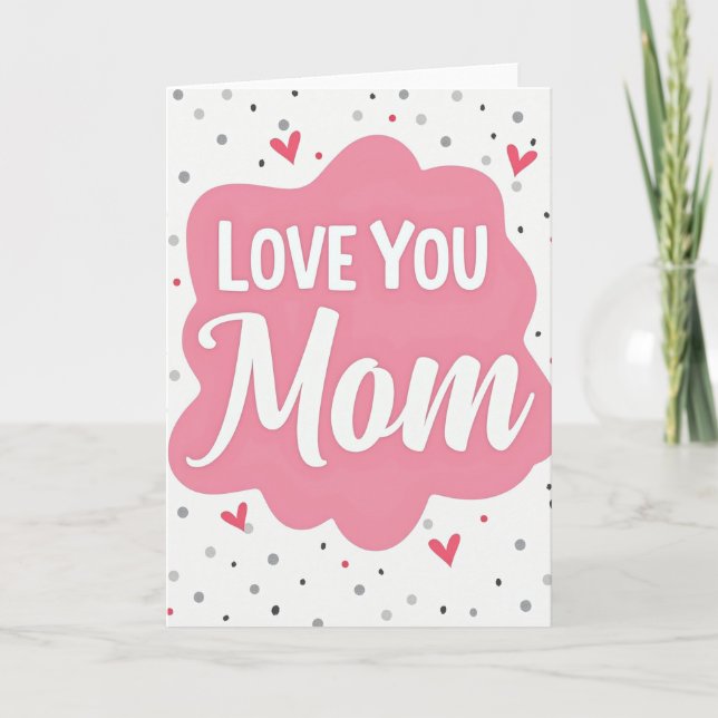 Te Amo Mamãe Cartão Nuvem Rosa (Frente)