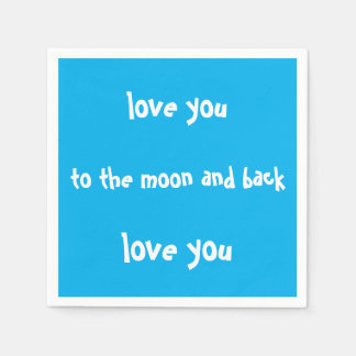 Te amo na lua e guardanapos de papel