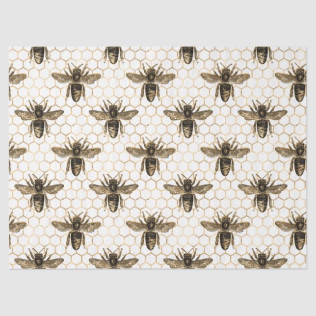 Tea Garden Bee Series Design 14 Papel Tecido (Frente )