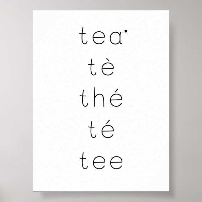 Tea - minimalistic typography poster (Frente)
