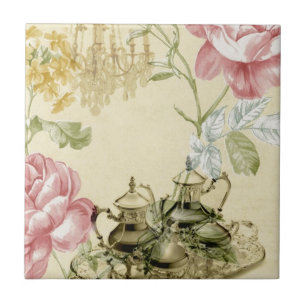 Tea party floral francês de Paris do bule do