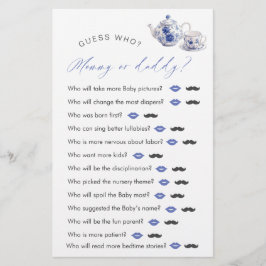 Tea Time Toile - O Chá de fraldas "Adivinha Quem"