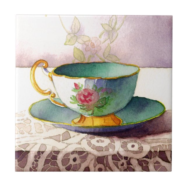 Teacup 0001 no Azulejo Lace (Frente)
