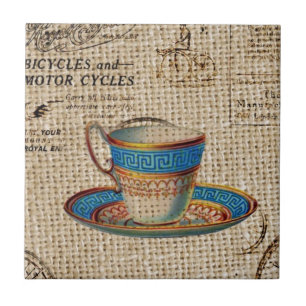 Teacup azul da festa do chá rural russo inglês