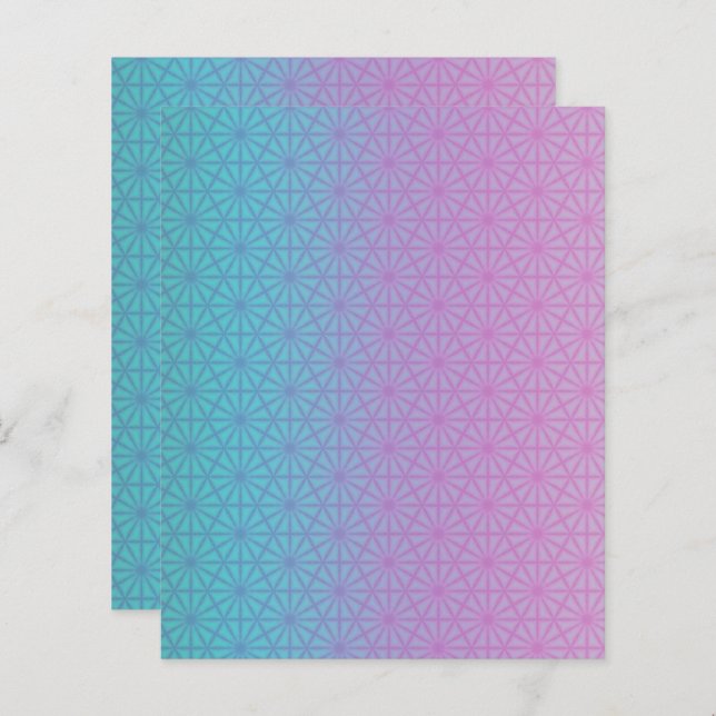 Teal and pale purple gradient scrapbook paper (Frente/Verso)