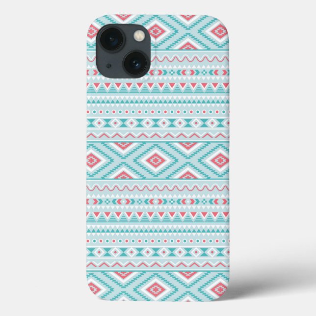 Teal and Pink Aztec Tribal Pattern (Verso)