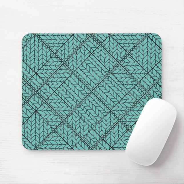 TEAL ARGYLE TRICOTADA Mouse Pad (Com mouse)