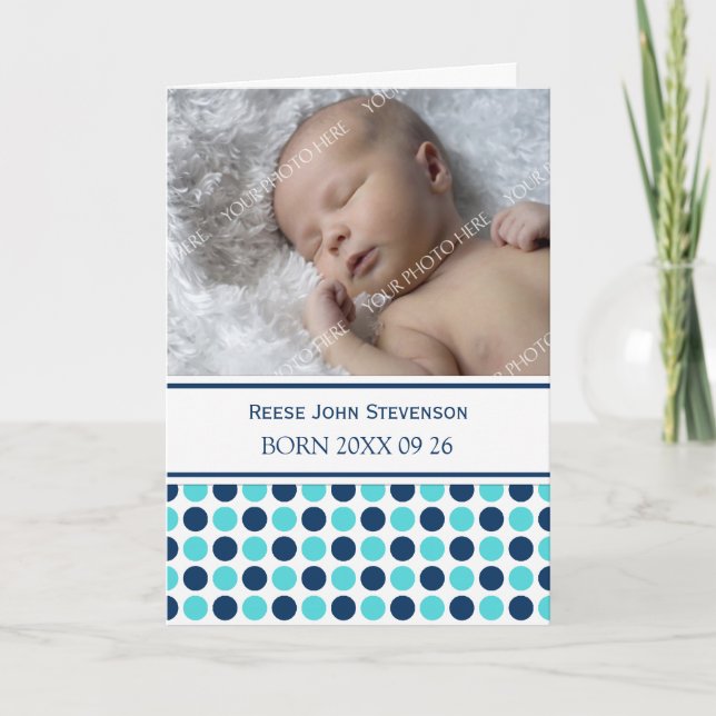Teal Azul É um Anúncio de Nascimento de Foto de Me (Frente)