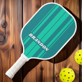 Teal Beach Breeze Conselho Stripes com nome