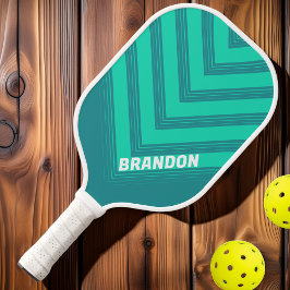 Teal Beach Breeze Vintage Chevron Fade com Nome