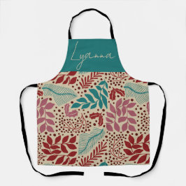 Teal Blue Floral Padrão Retro Cozy Natal