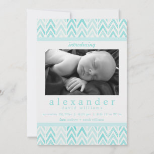 Teal/Blue Watercolor Chevron Padrão Bebê Nascido