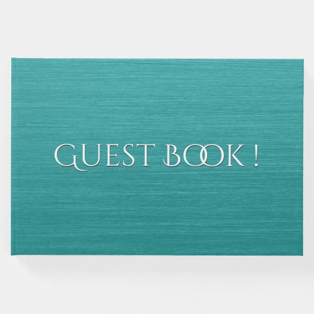 Teal Bruto com Texto Branco Livro de Convidado (Frente)