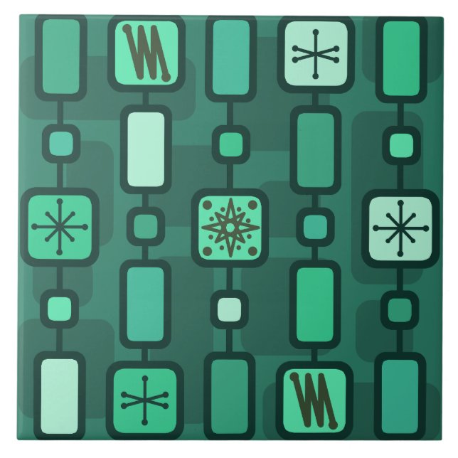 Teal de Arte Geométrica Retroatômica (Frente)