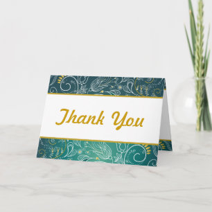 Teal De Cartões de agradecimentos Dobrado/Mostarda