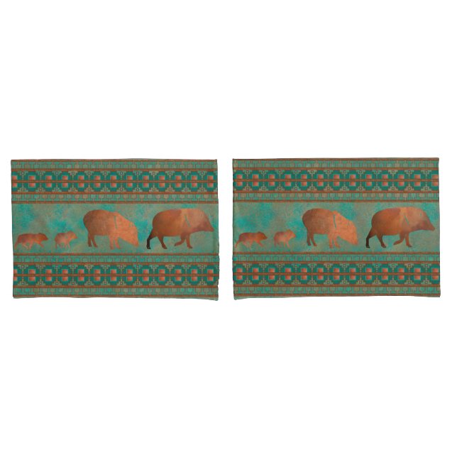 Teal de Cobre da Família Javelina, Cute Sudoeste (Frente - conjunto)