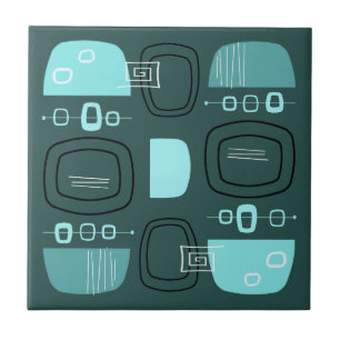 Teal de Pedras e Bolinhos Modernos do Século Médio