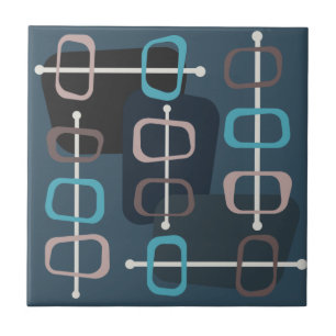 Teal de Rochas Hollow Abstrato Art de 1950