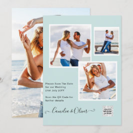 TEAL DE RSVP DE CÓDIGO QR DO Convite de casamento 