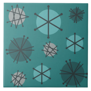 Teal de Starbursts Modernos do meio século