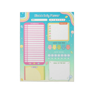 Teal do Bloco de Notas de Planner Diário do Doces