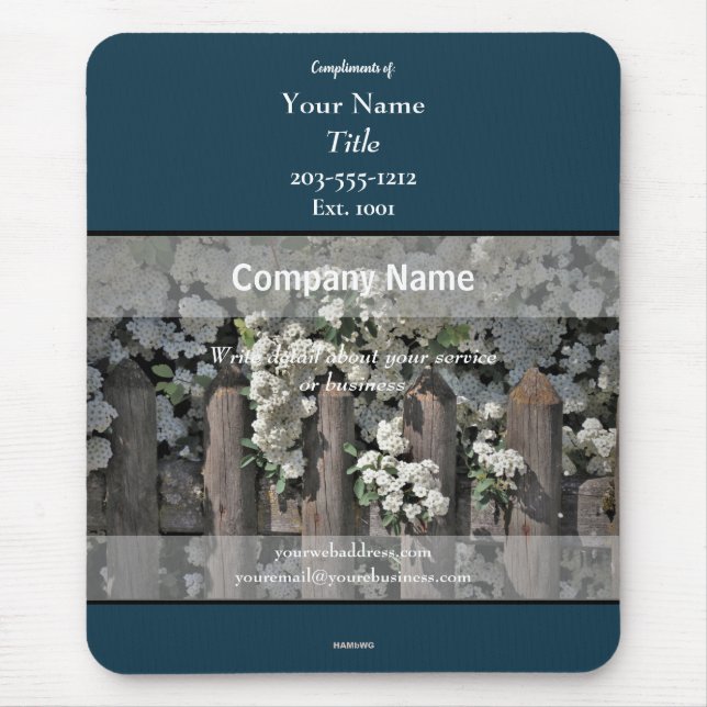 Teal do Mousepad do promocional com Flores - HAMby (Frente)