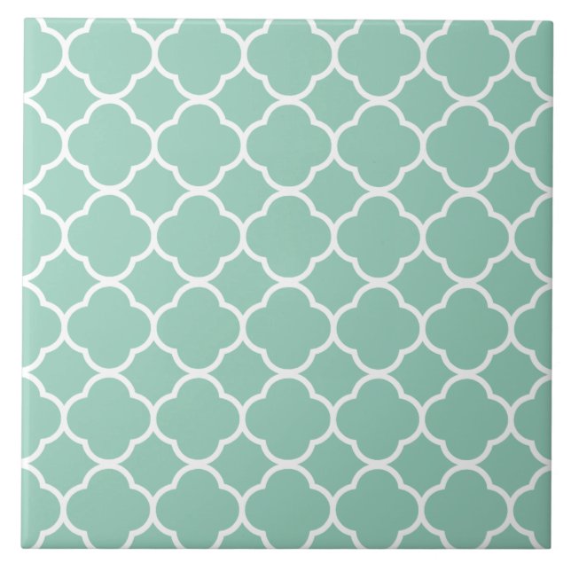 Teal do Padrão Quatrefoil (Frente)