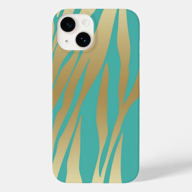 Teal Dourado e Azul Moderno (Verso)