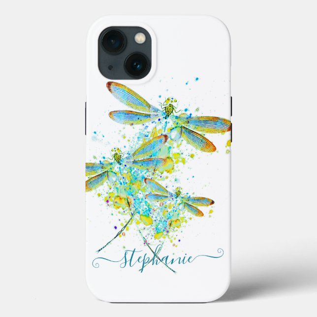 Teal Dragonfly splatter personalizado (Verso)