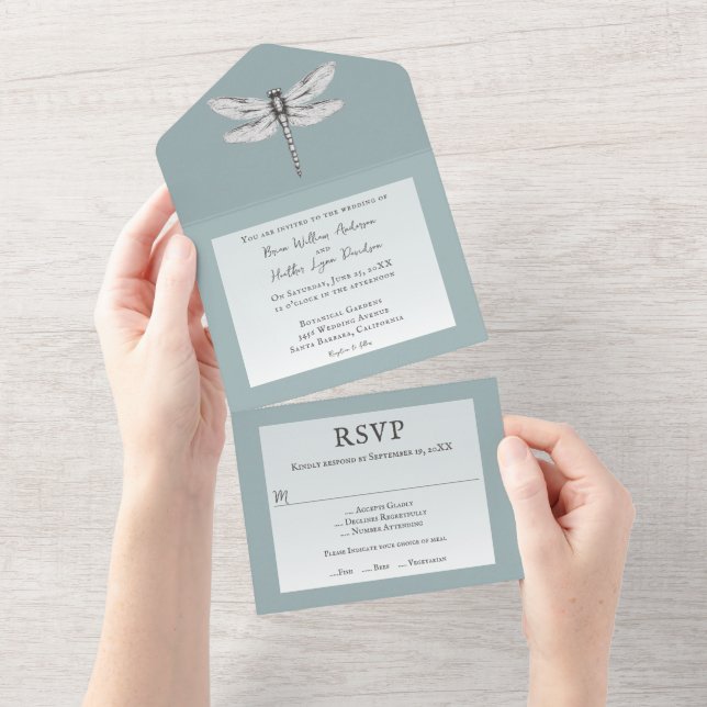 Teal Dragonfly Wedding (Aba destacável)