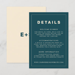 Teal e Beige Wes Anderson - Cartão de Detalhes Ins