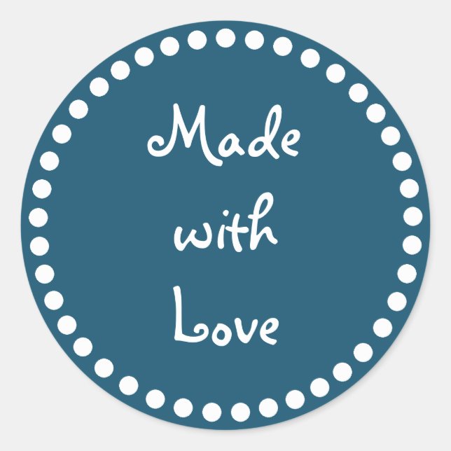 Teal e branco feito com adesivo de amor (Frente)