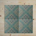 Teal E Cerveja, Antigos Damasco Distressado<br><div class="desc">Design decorativo único,  com cor damasco angustiada em tons de chel e bege.</div>