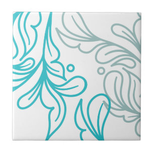 Teal e Cinza Boho Leaf Design
