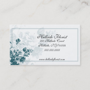 Teal Elegant Flower Florist Cartões de visitas