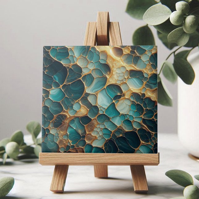Teal Elegante e Abstrato orgânico Dourado (Criador carregado)