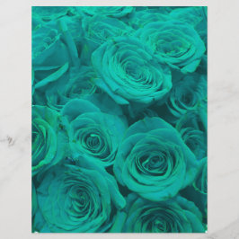 Teal elegante romântico - rosas verdes