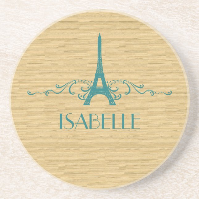 Teal French Flourish Porta copos (Frente)